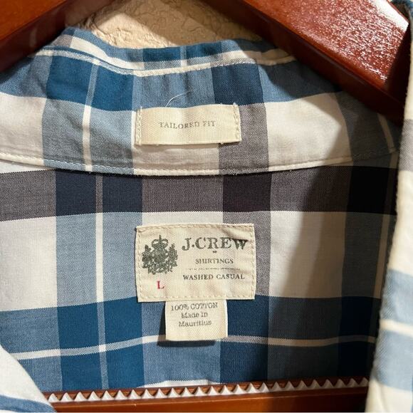 J. Crew blue plaid cotton button down shirt - Picture 6 of 6